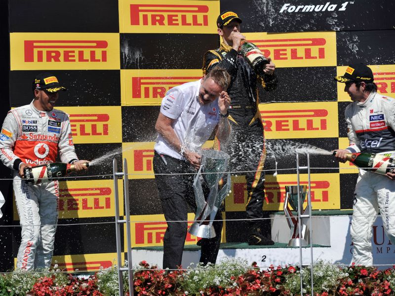 The podium celebrations