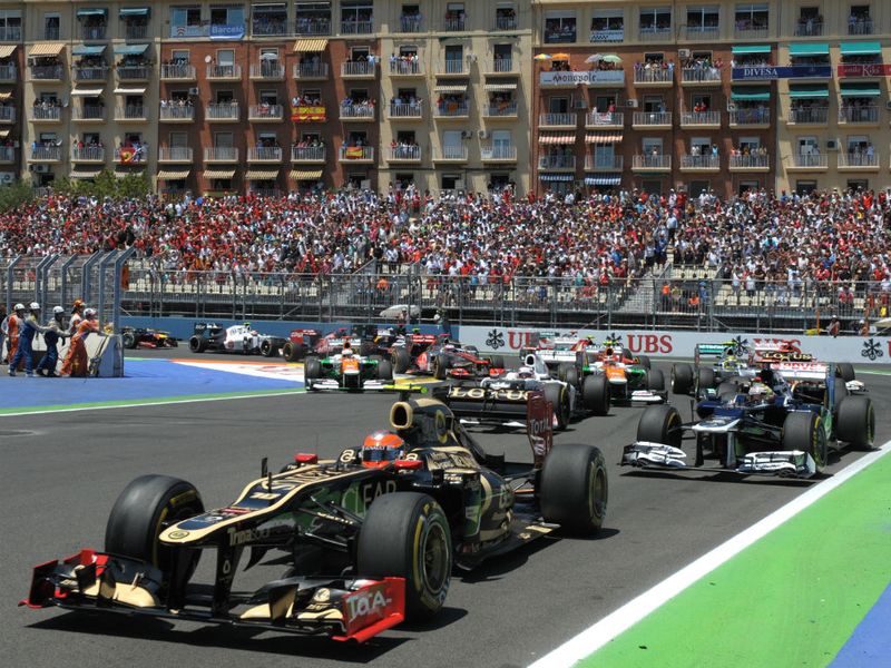 Romain Grosjean on track