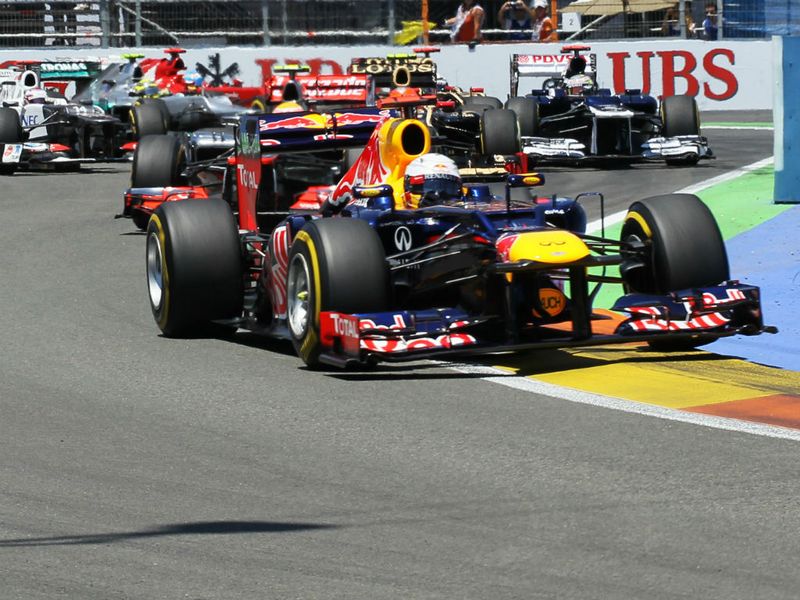 Sebastian Vettel in the lead