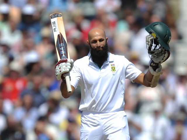 Hashim Amla celebrates reaching 250