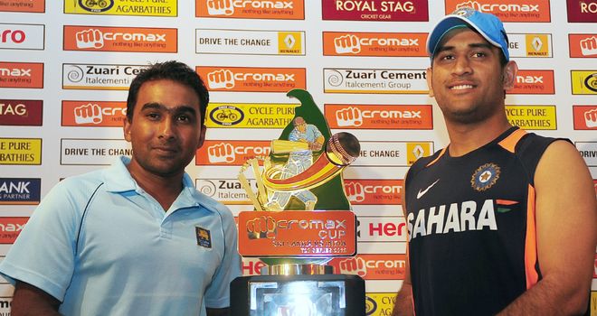 Captains: Mahela Jayawardene (left) and Mahendra Singh Dhoni