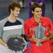 In his first ever grand slam final, Andy Murray is beaten by Roger Federer 2-6, 5-7, 2-6.