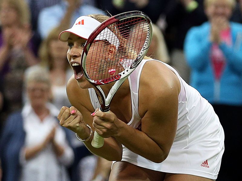 Angelique Kerber won the all-German battle with Maria Sharapova's conqueror Sabine Lisicki to reach her first Wimbledon semi-final.