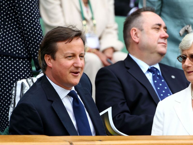 Both British Prime Minister, David Cameron, and Scottish First Minister, Alex Salmond, are watching from the stands.