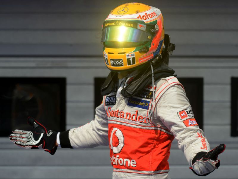 A delighted Hamilton