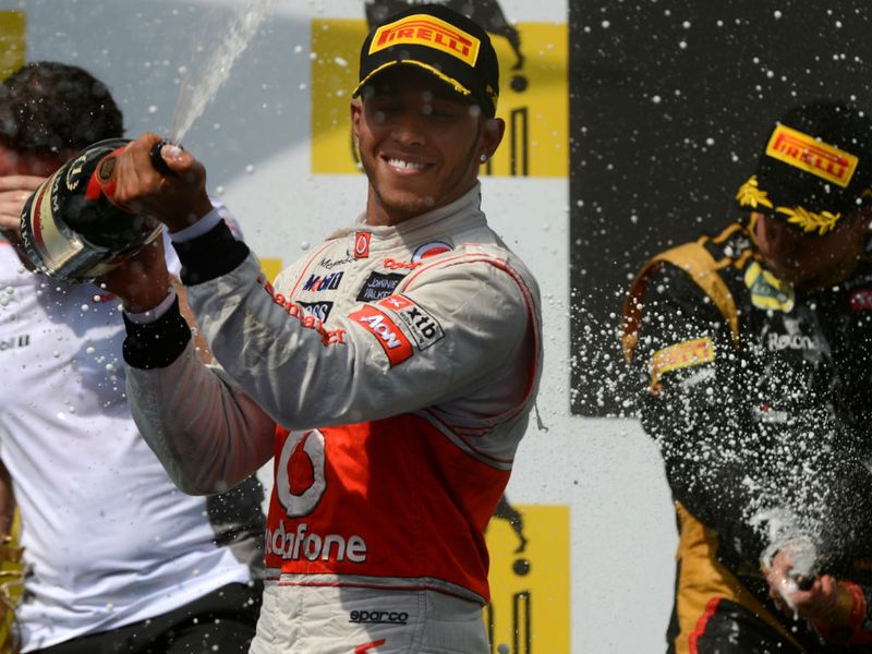 Hamilton on the podium