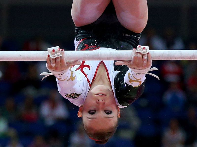 Germany's Nadine Jarosch has a rush of blood to the head