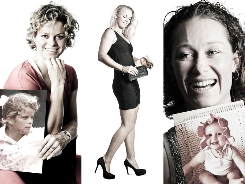Kim Clijsters, Caroline Wozniacki and Sam Stosur pose - Wozniacki chose Michael Phelps (Pic: ITF)