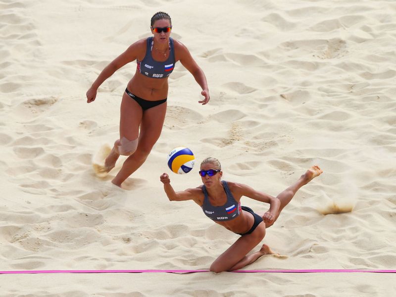 Russia sprung a shock against China in beach volleyball