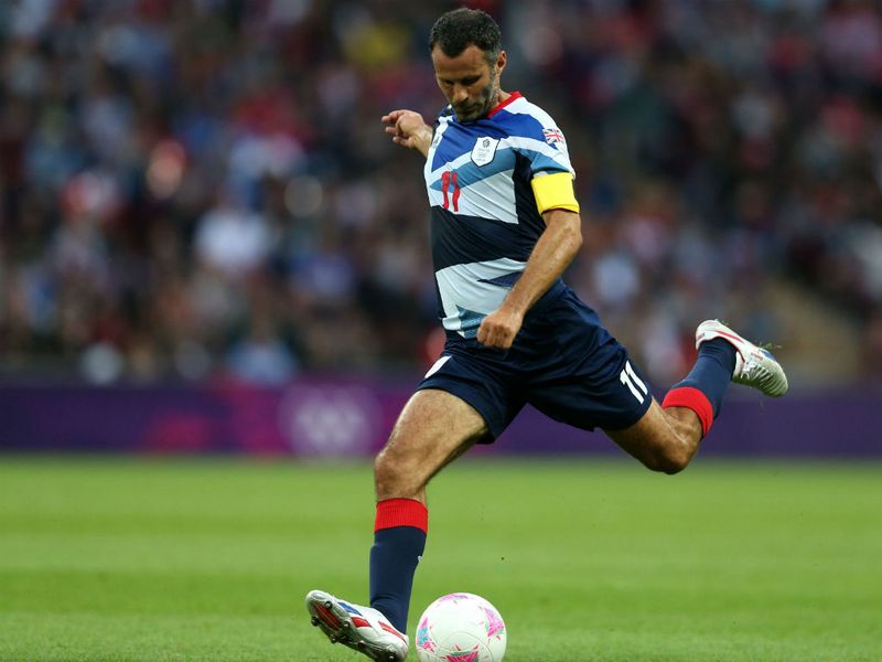 Team GB captain Ryan Giggs opens the scoring at Wembley as his side go 1-0 up against UAE