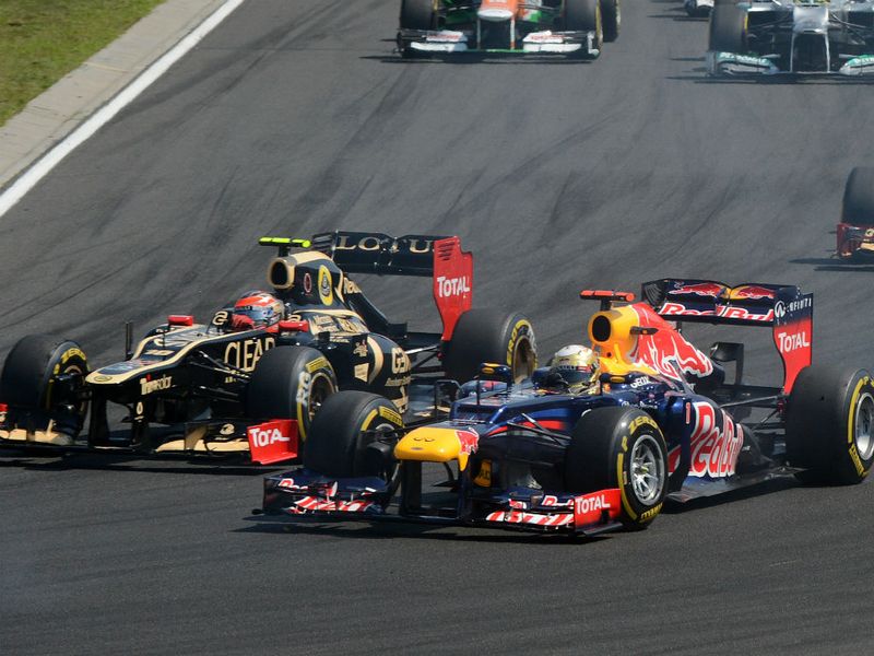Grosjean battled with Vettel