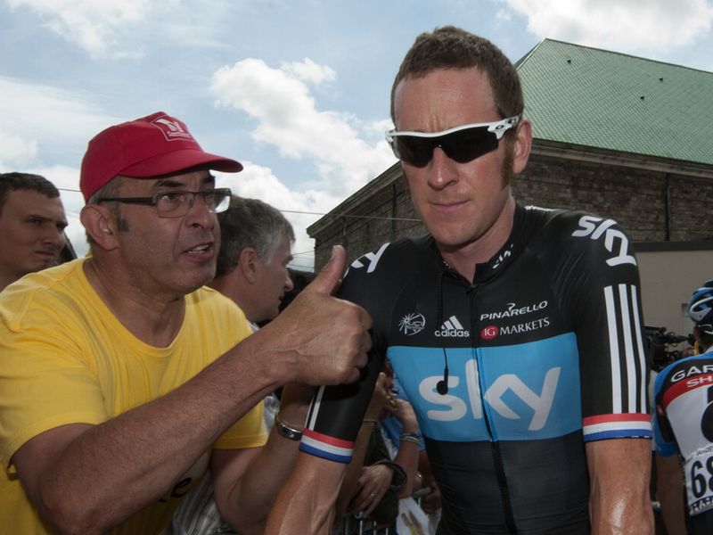 Bradley Wiggins received plenty of encouragement at the start in Orchies...