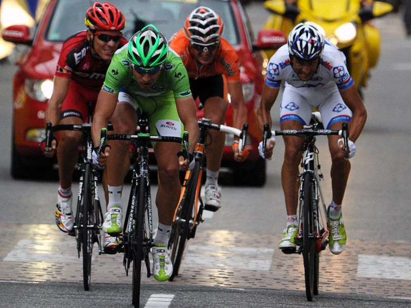 Sagan took the sprint for second place...