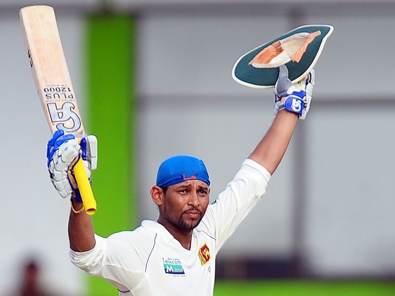 Dilshan was first to his century, his second in two matches, just after tea...