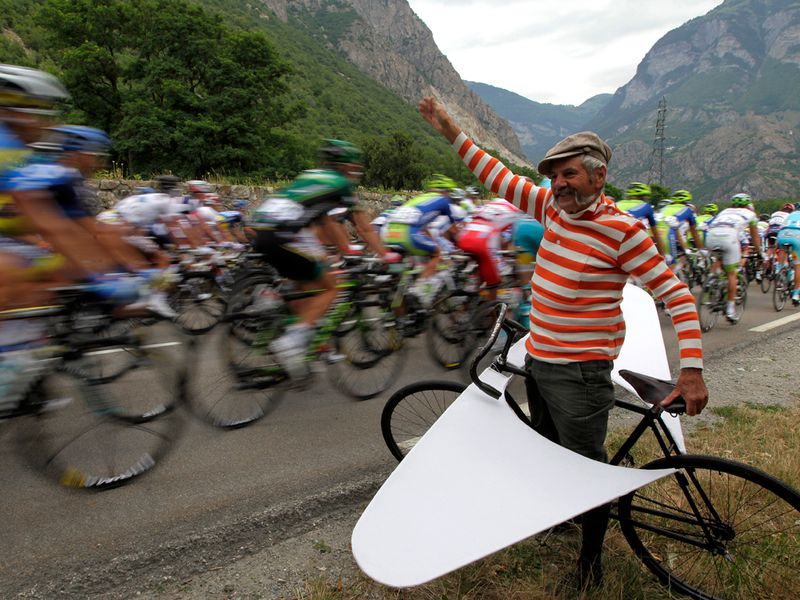 The fans were out in force to see the peloton race by