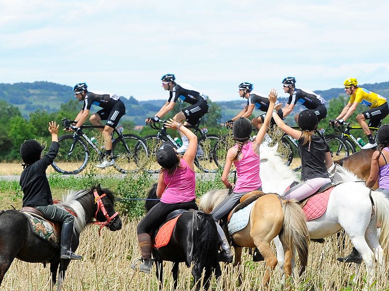 The peloton heads through rural France on the longest stage of the race
