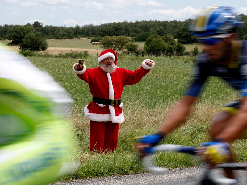 Santa Claus had travelled down from Lapland to watch the action!