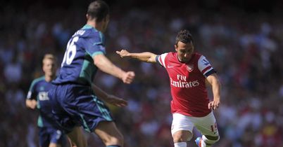 Cazorla: Unleases shot for Arsenal