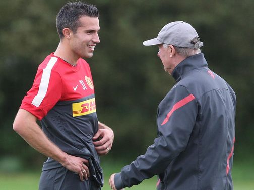 Ferguson was happy to joke with his new signing.&nbsp;