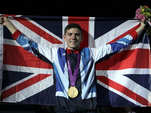 Luke Campbell celebrates winning his gold medal