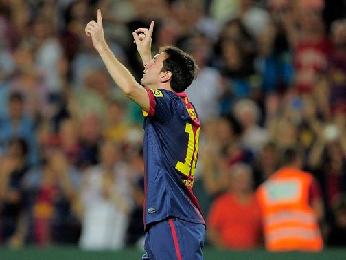 Messi: Scored twice for Barca
