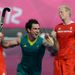 Great Britain's Alastair Wilson shows his disappointment after Australia's Kieran Govers scores in their bronze medal match.