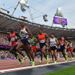 This evenings track events gets under way with the crowd going wild for local boy Mo Farah in the Men's 5000m Final