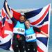 Brits Hannah Mills and Saskia Clark celebrate after taking the silver medal in the 470 class at Weymouth.