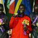 Uganda's Stephen Kiprotich receives his Gold Medal after winning the Men's Marathon earlier in the day