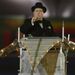 British Actor Timothy Spall appears from the top of Big Ben dressed as Winston Churchill and delivers Caliban's speech from Shakespeare's 'The Tempest'