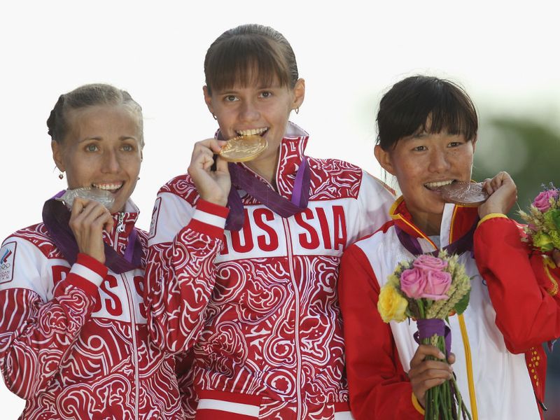 Elena Lashmanova picked up Gold earlier in the day for her win in the Women's 20km Walk