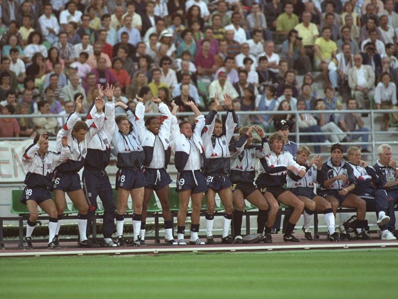 Italy won the game 2-1, with the England bench performing a Mexican wave in Bari