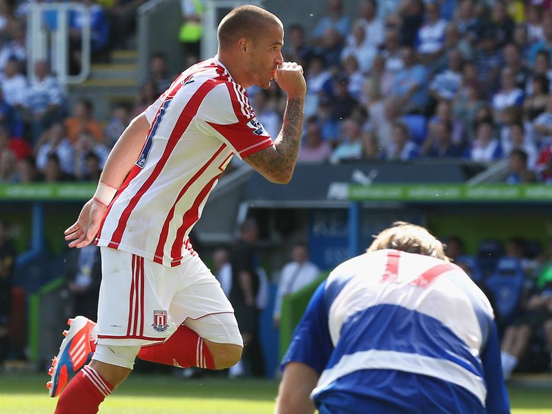 Michael Kightly celebrated putting Stoke in front at Reading.