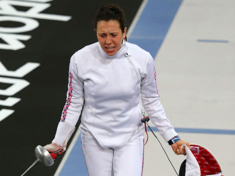Giving her all: Samantha Murray of Great Britain celebrates during the fencing in the Women's Modern Pentathlon on Day 16