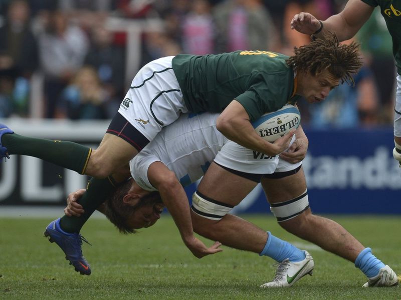The Argentinian tacklers aimed for the bootlaces.