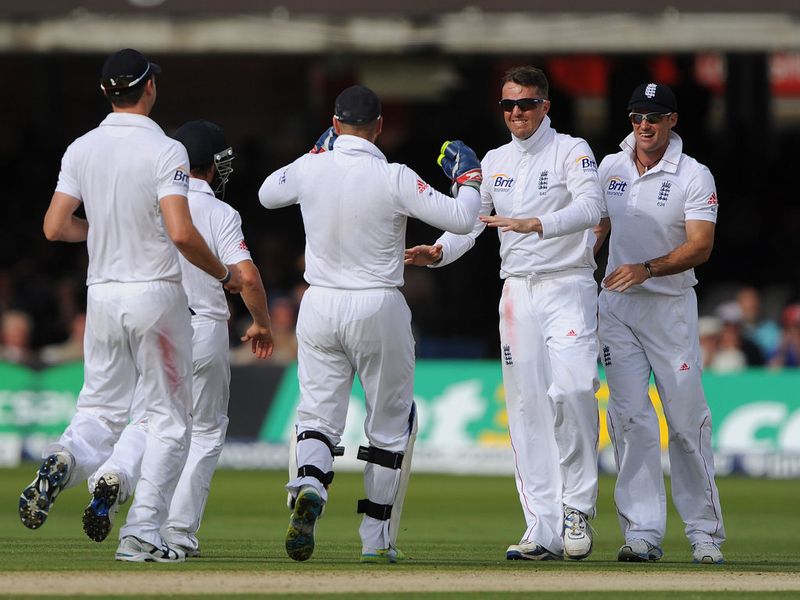 ...but was stopped short by Graeme Swann's first Test wicket in almost three months.