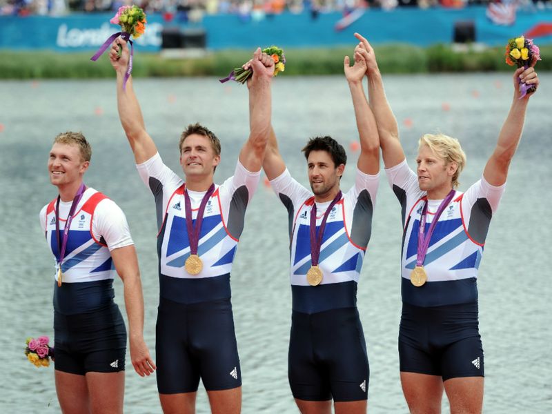 Alex Gregory, Pete Reed, Tom James and Andrew Triggs Hodge triumphed in the men's four