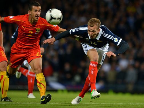 Jordan Rhodes in action against Macedonia.