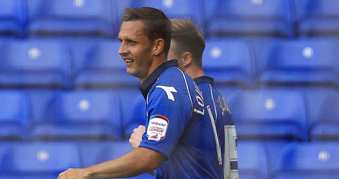 Lovenkrands: Celebrates Birmingham's goal