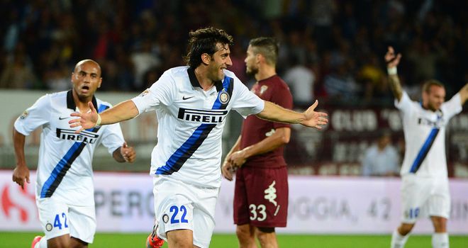 Diego Milito puts Inter Milan ahead