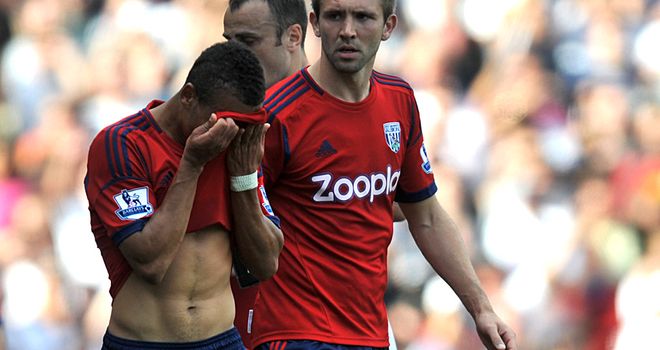 Peter Odemwingie: The forward was sent off on his return to the Albion starting XI