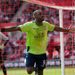 Darren Bent celebrates his goal for Aston Villa at Southampton