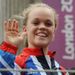 British Paralympian Ellie Simmonds greets the waiting crowds.