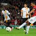 Manchester United are awarded a penalty in the 51st minute when Rafael was brought down by Burak Yilmaz. Nani steps up and sees his spot kick saved.