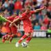 Lambert drills home Southampton's fourth from the spot in a crushing 4-1 win over Aston Villa