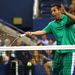 There was fun on court as film star Adam Sandler enjoyed a match.