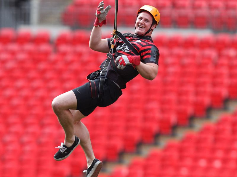 Flanker Andy Saull appears to enjoy the experience.