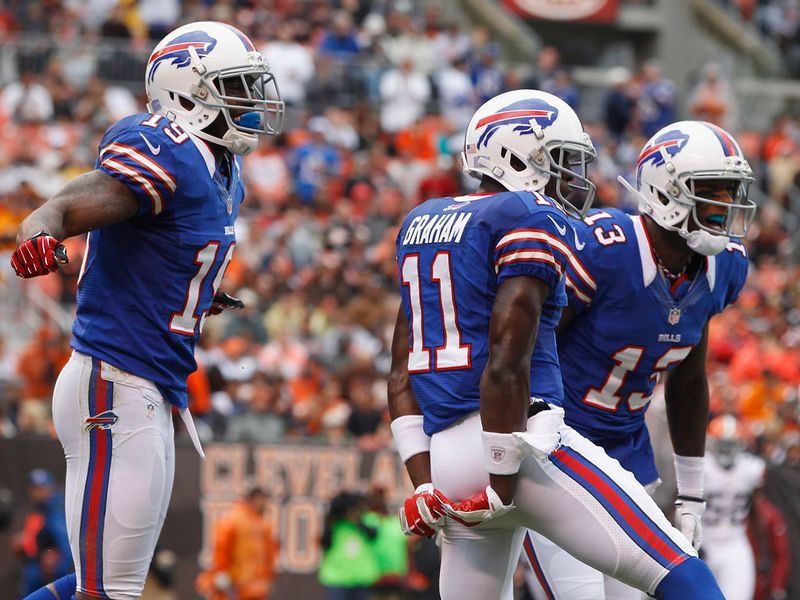 The Bills celebrated 24-14 win over the Browns...