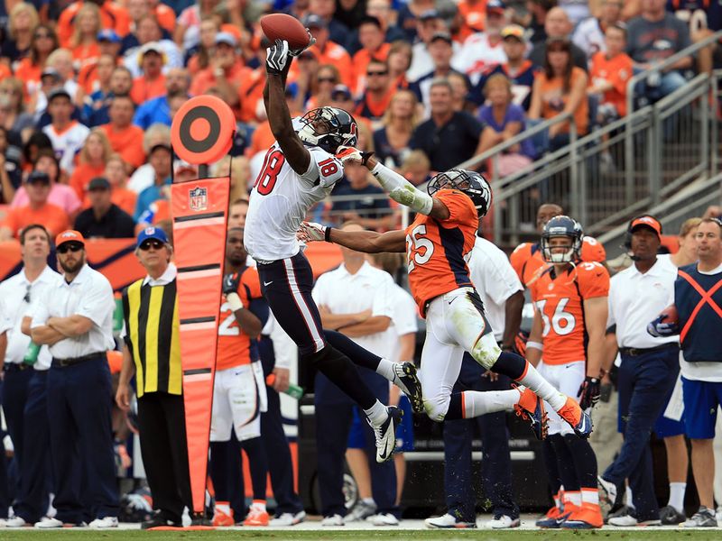 Lestar Jean showcases his leaping ability in the Texans' clash with the Broncos