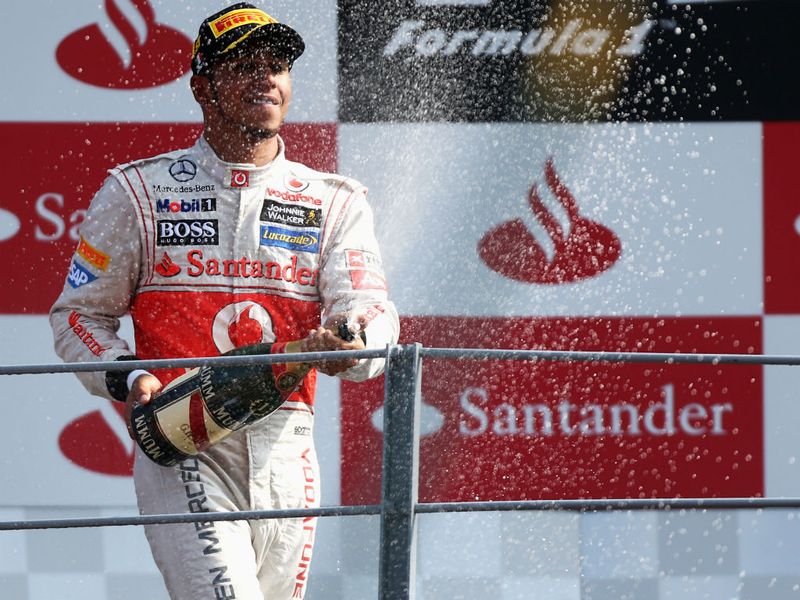 Hamilton on the podium